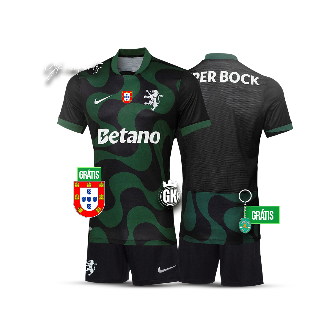 Conjunto infantil alternativo preto 2025/26