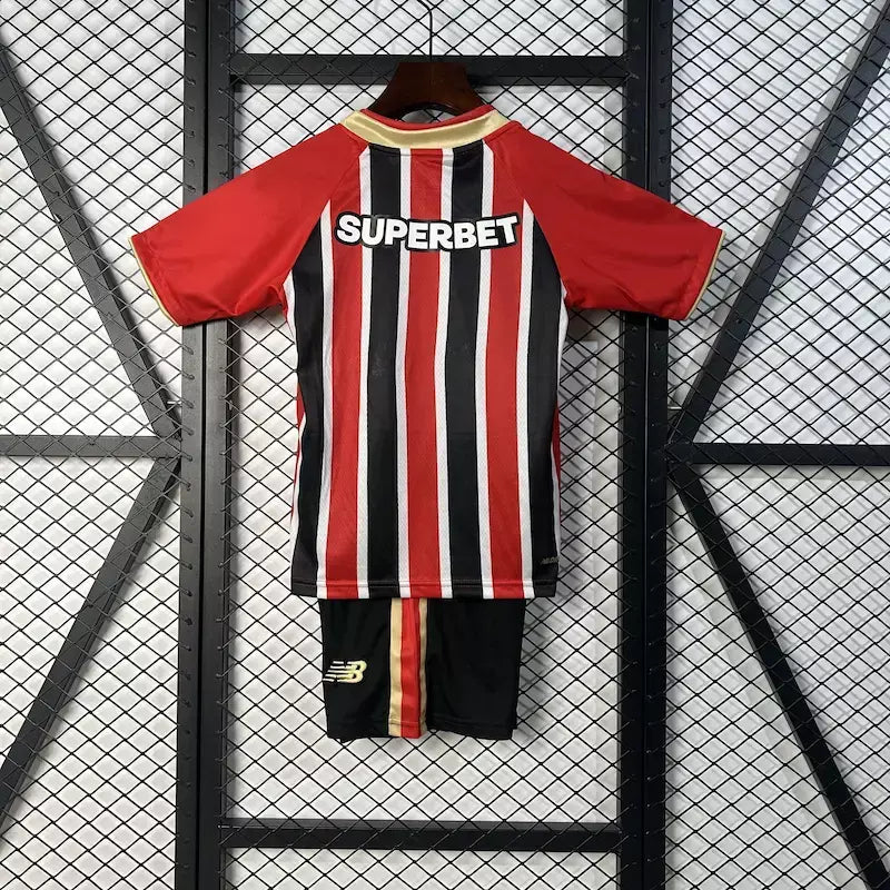 Conjunto Infantil São Paulo alternativa vermelha/preta 2025/16