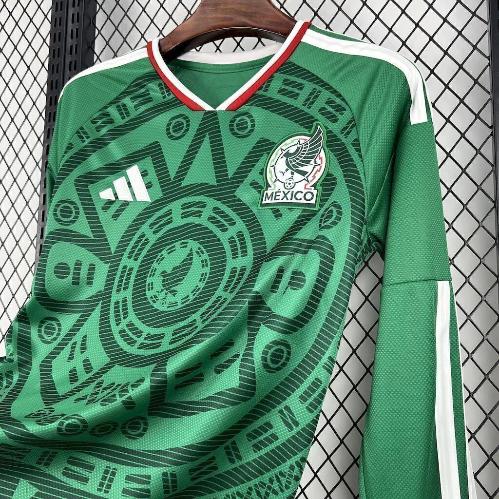 Camisola Seleção do México MANGA LONGA principal verde - Copa do Mundo 2026