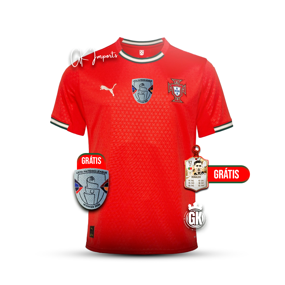 Camisola Seleção Portugal vermelha principal 2025