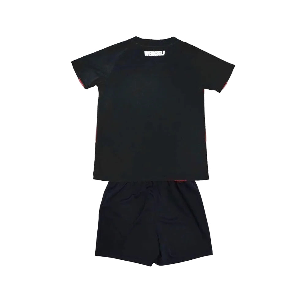 Conjunto Infantil Bayer Leverkusen principal preto/vermelho 2026/27