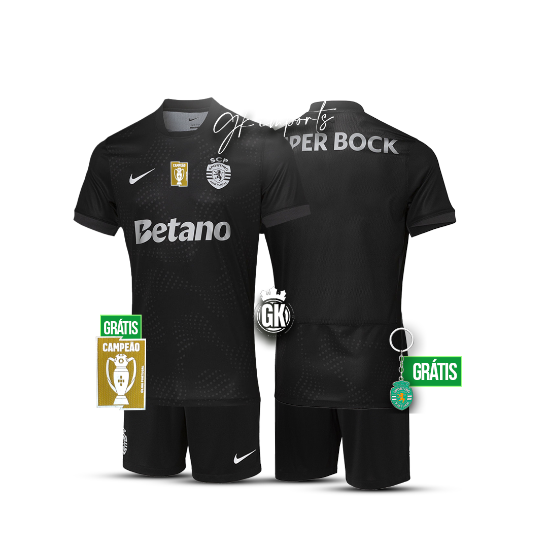 Conjunto infantil AWAY preto 2025/26