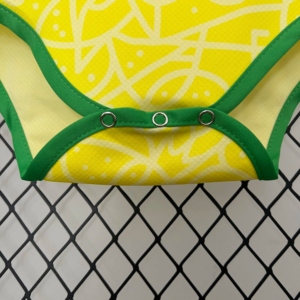 Body bebé Brasil Amarelo - 2025