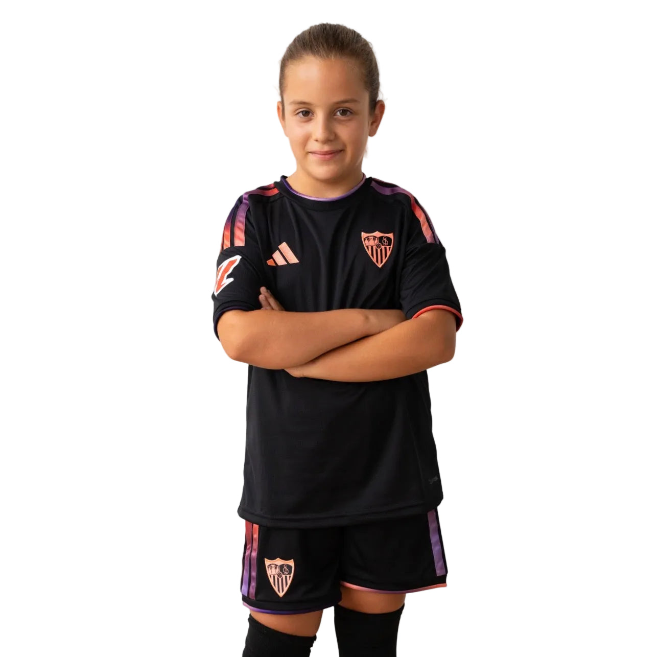 Conjunto Infantil Sevilla terceira preta 2026/27