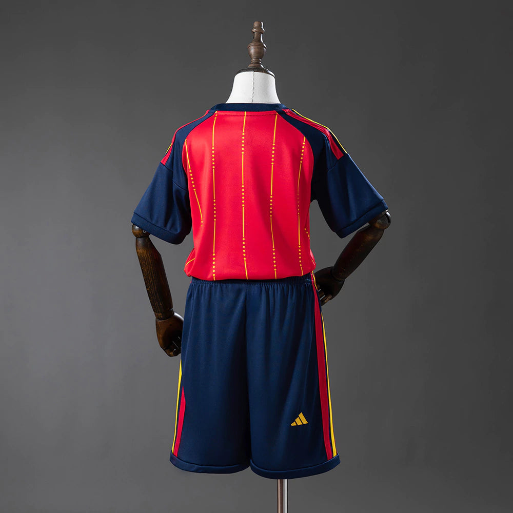 Conjunto infantil Seleção Espanha principal vermelha COPA DO MUNDO 2026