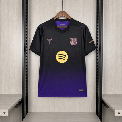 Camisola Barcelona alternativa preta e roxa 2026/27