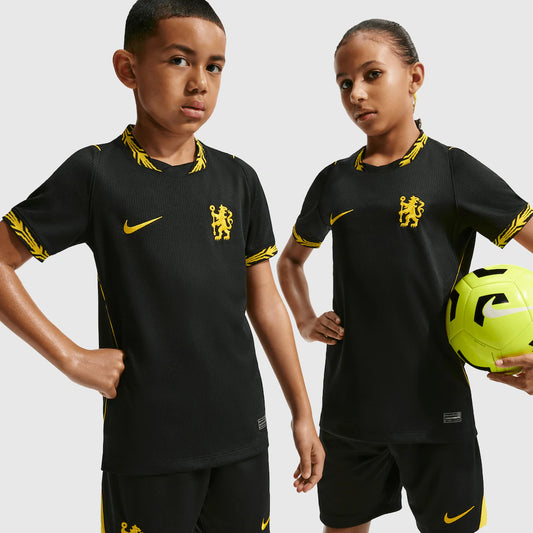 Conjunto Infantil Chelsea alternativa preta 2026/27