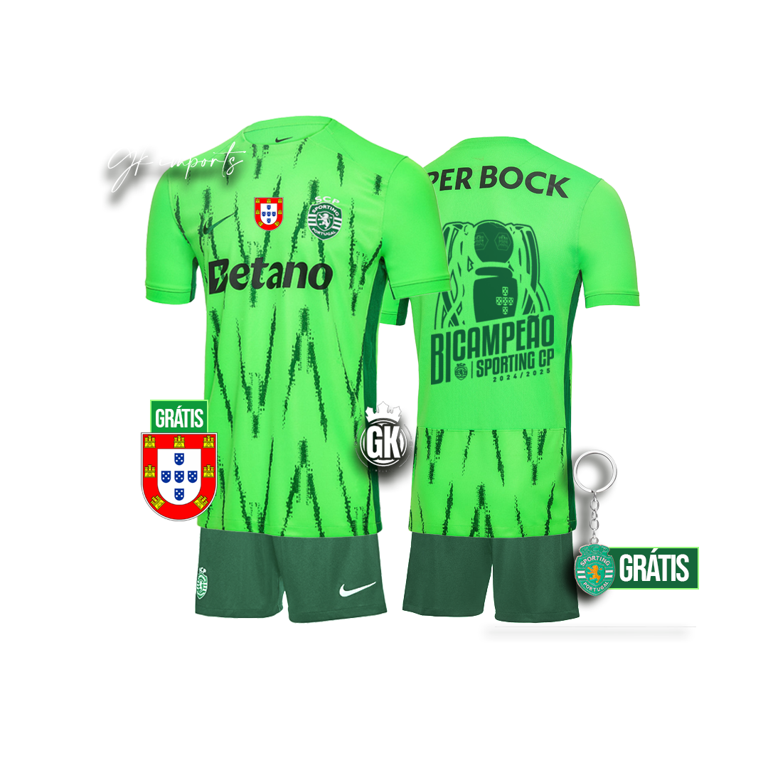 Conjunto Infantil Sporting CP Bicampeão Verve 2024/25 – imagem 2