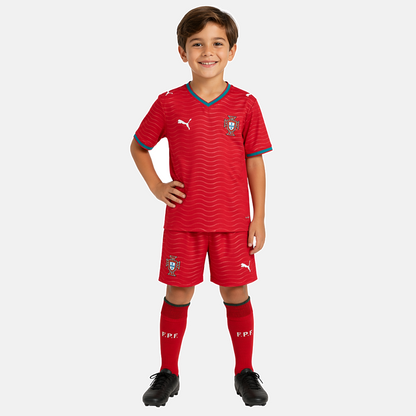Conjunto infantil Seleção de Portugal principal COPA DO MUNDO 2026 - vermelha