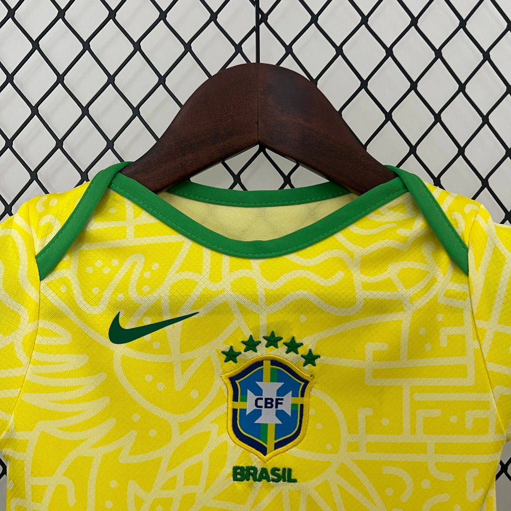 Body bebé Brasil Amarelo - 2025