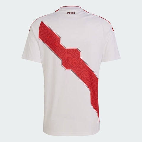 Camisola Seleção do Peru principal branca/vermelha - Copa do Mundo 2026