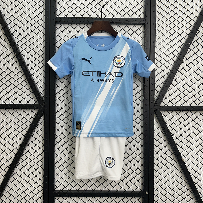 Conjunto Infantil Manchester City home 2025/26 azul