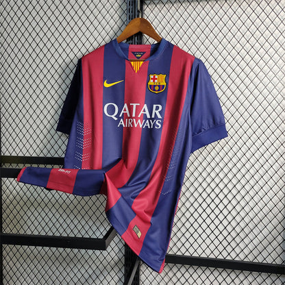 Camisola Barcelona Home Retrô 2014/15 - Vermelha e Azul