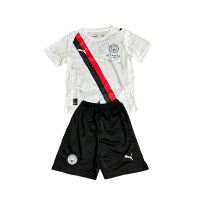 Conjunto Infantil Manchester City away 2025/26 branco