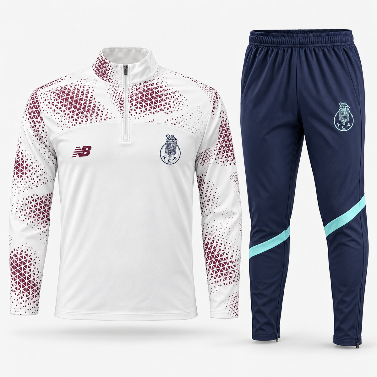 Fato de Treino branco e azul 2026/27 meio fecho