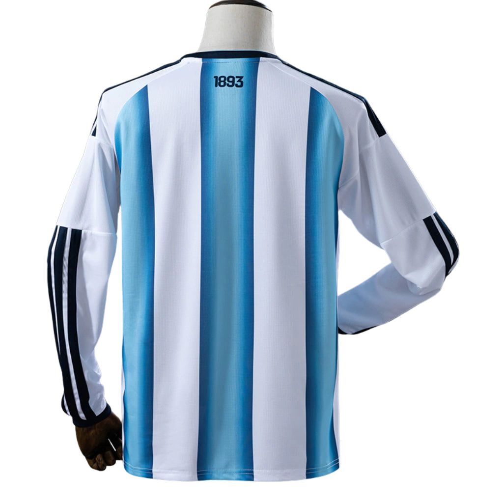 Camisola Seleção da Argentina MANGA LONGA principal branca/azul - Copa do Mundo 2026
