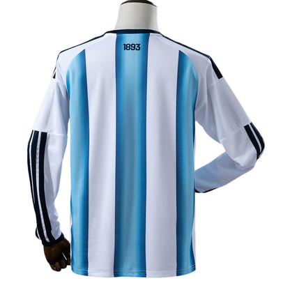 Camisola Seleção da Argentina MANGA LONGA principal branca/azul - Copa do Mundo 2026