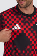 Camisola pré jogo vermelho/preto 2025/26 - LANÇAMENTO