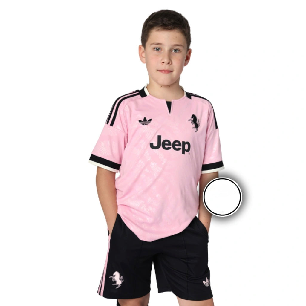 Conjunto Infantil Juventus alternativo rosa 2026/27