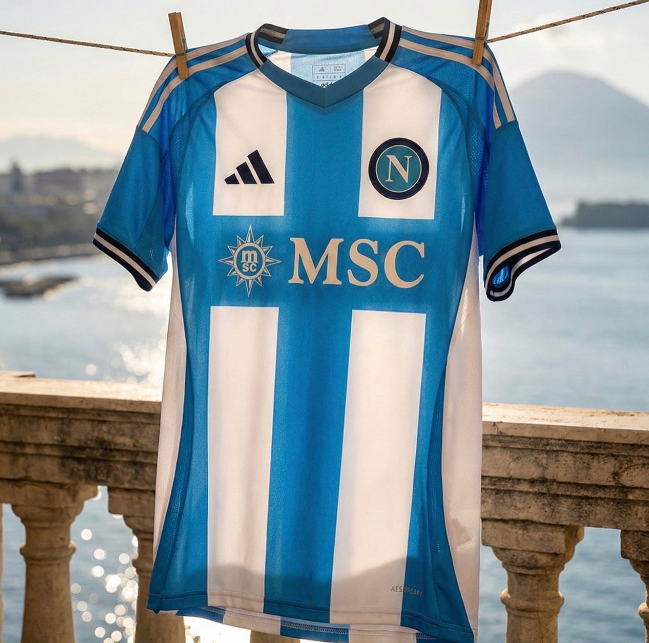 Camisola Napoles azul e branca 2026/27 - napoli