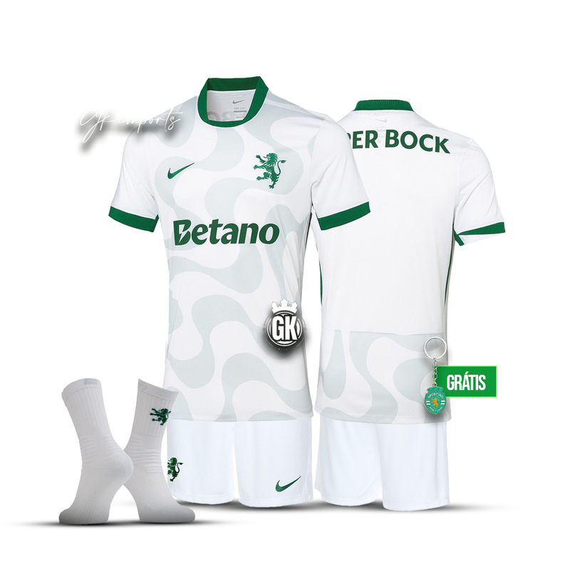 Conjunto infantil COM MEIAS alternativo branco 2025/26 - LANÇAMENTO