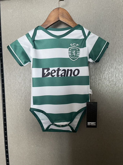 Body bebé S C P principal verde e branco - 2025/26