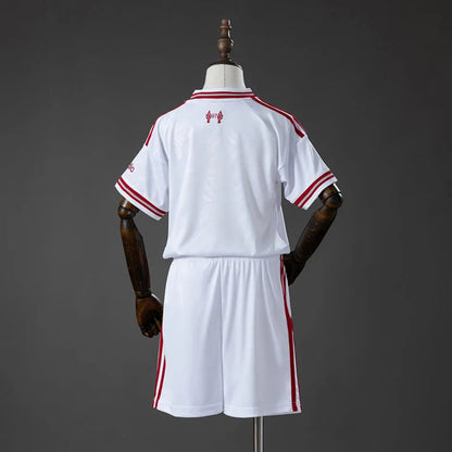 Conjunto Infantil Liverpool alternativo branco 2026/27