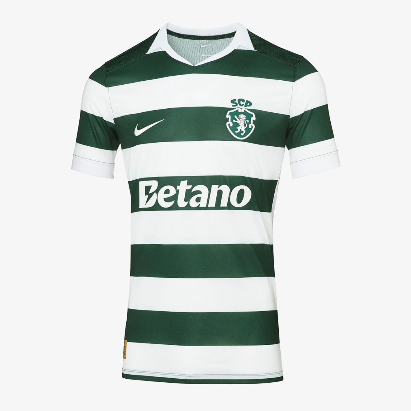 Conjunto infantil S C P principal 120 anos verde e branca com calção branco 2026/27 - [pré venda: 11 a 22 dias úteis]