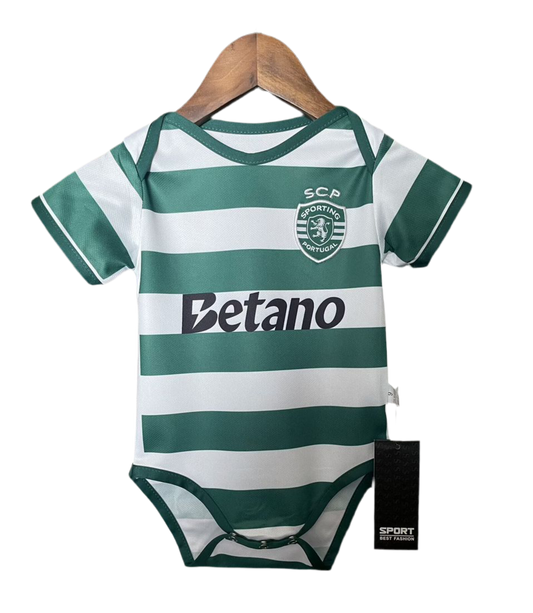 Body bebé S C P principal verde e branco - 2025/26
