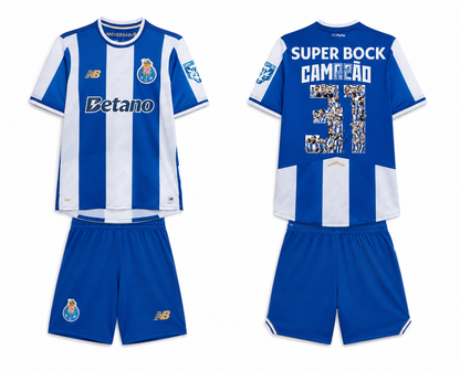 Conjunto infantil CAMPEÕES 31 primeiro equipamento azul e branco 2025/26 - LANÇAMENTO PRINCIPAL