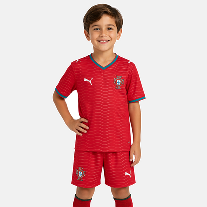 Conjunto infantil Seleção de Portugal principal COPA DO MUNDO 2026 - vermelha