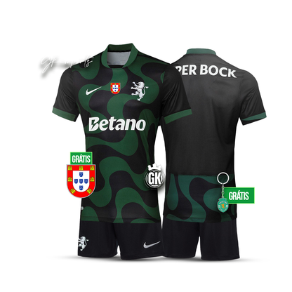 Conjunto infantil alternativo preto 2025/26