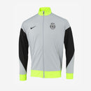 Casaco de treino cinza e verde 2025/26 fecho completo