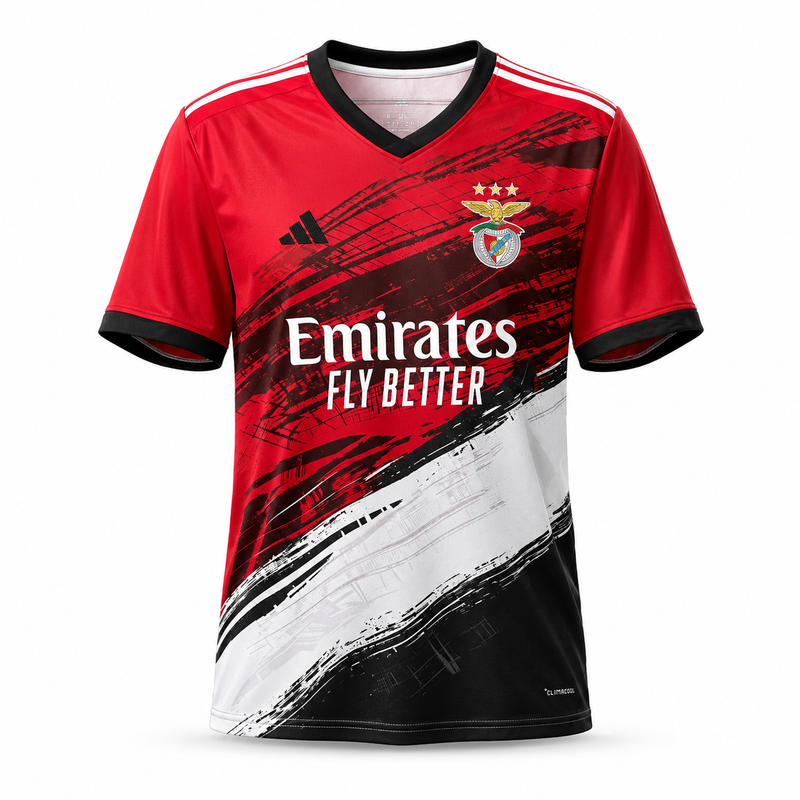 Camisola concept exclusiva vermelha, branca e preta 2026/27 - LANÇAMENTO
