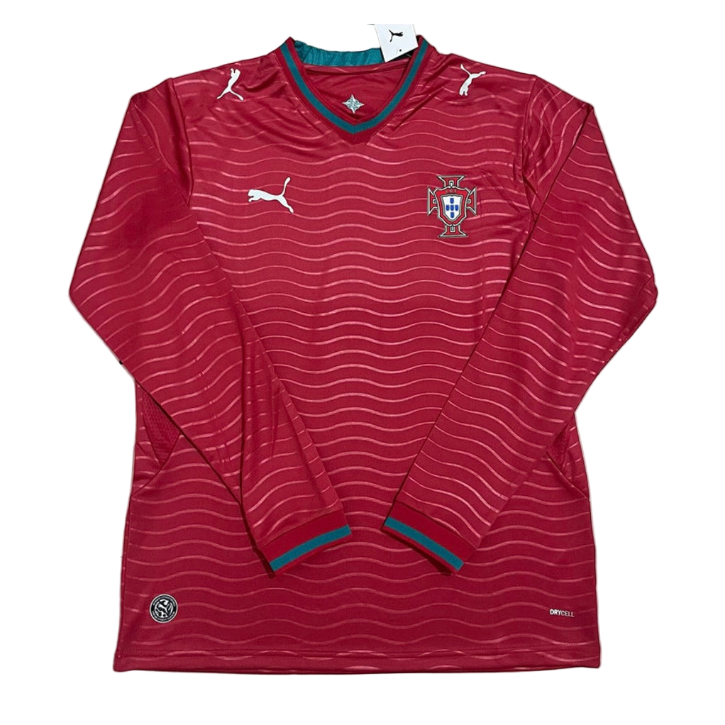Camisola Seleção Portugal MANGA LONGA principal copa do mundo 2026 vermelha