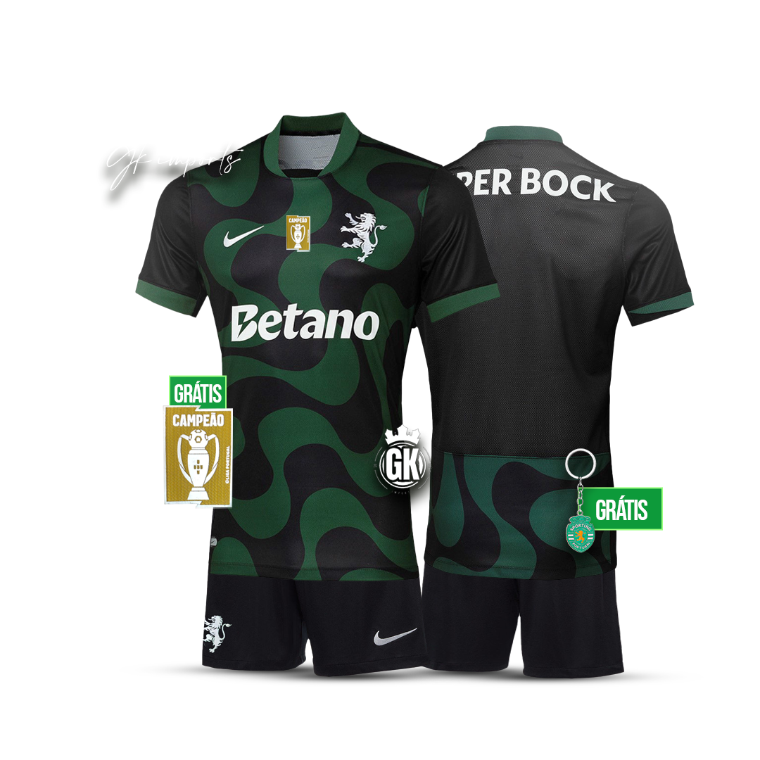 Conjunto infantil alternativo preto 2025/26