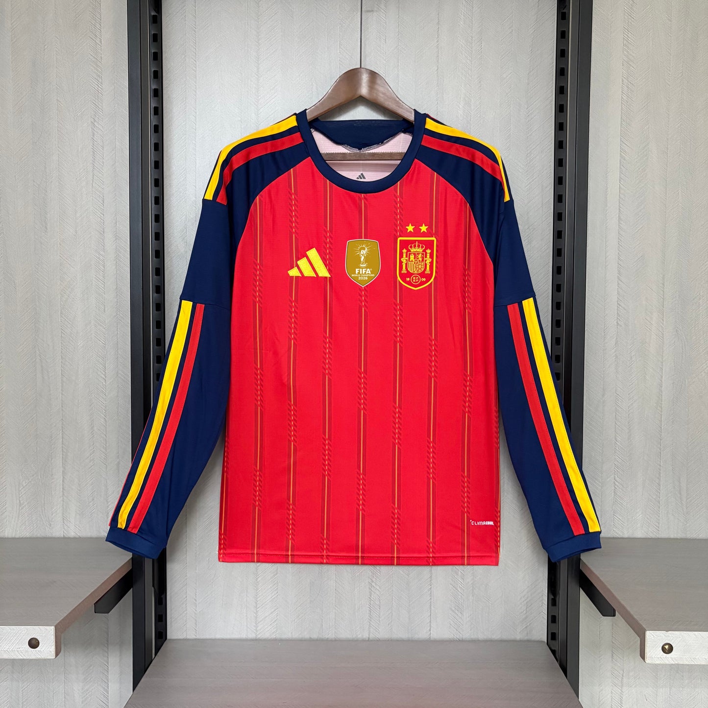 Camisola Seleção da Espanha MANGA LONGA principal vermelha - Copa do Mundo 2026