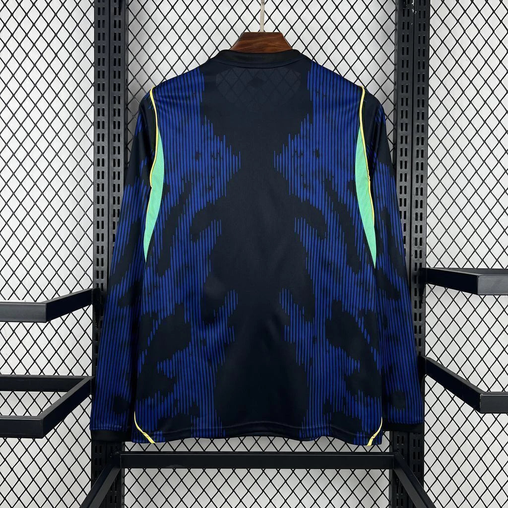 Camisola Seleção do Brasil MANGA LONGA alternativa azul - Copa do Mundo 2026