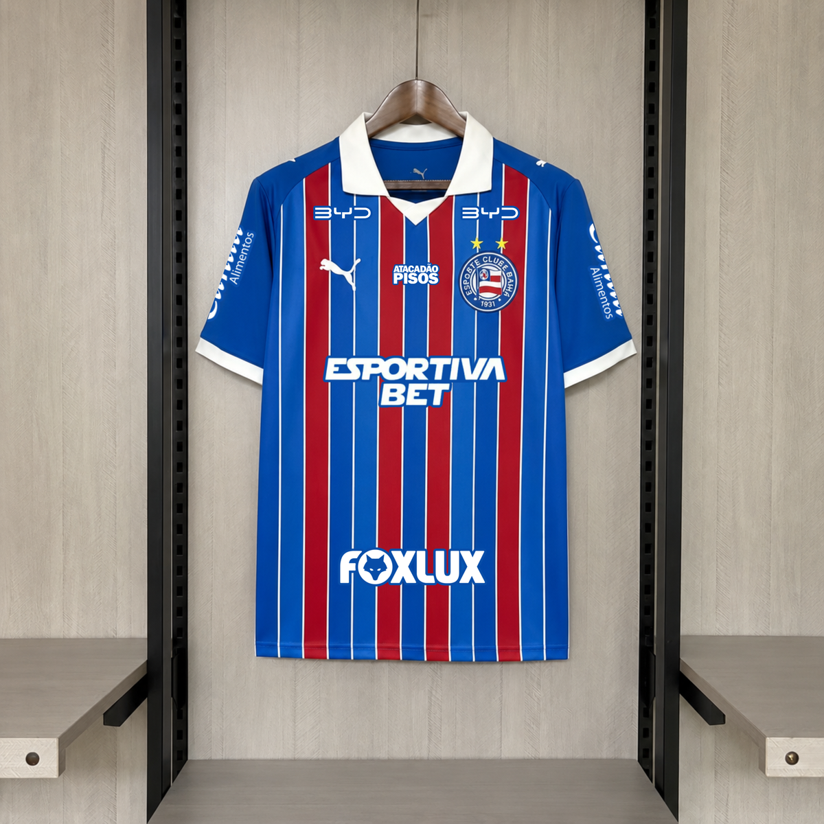 Camisola alternativa vermelha/azul 2026/27