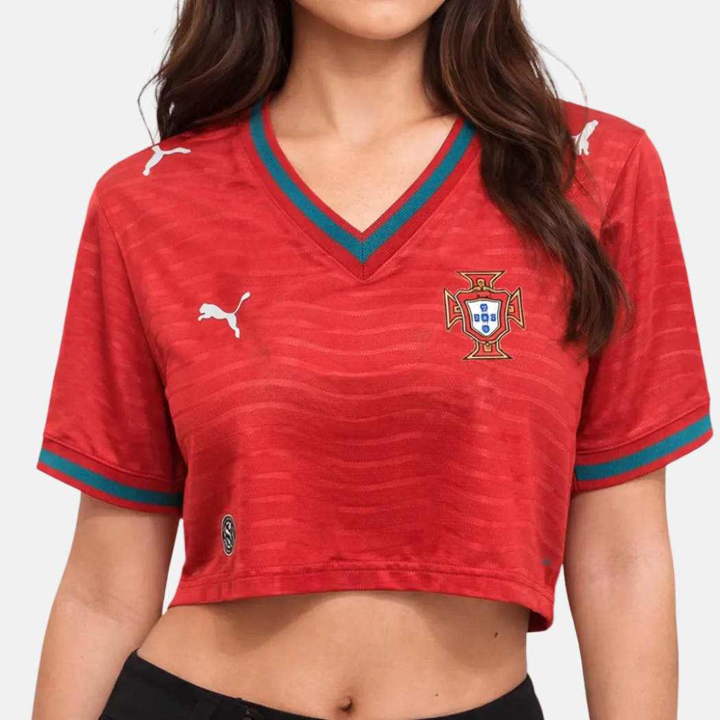 CROPPED FEMININO Portugal principal vermelho 2025/26
