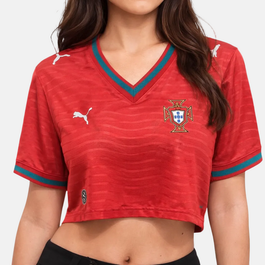 CROPPED FEMININO Portugal principal vermelho 2025/26