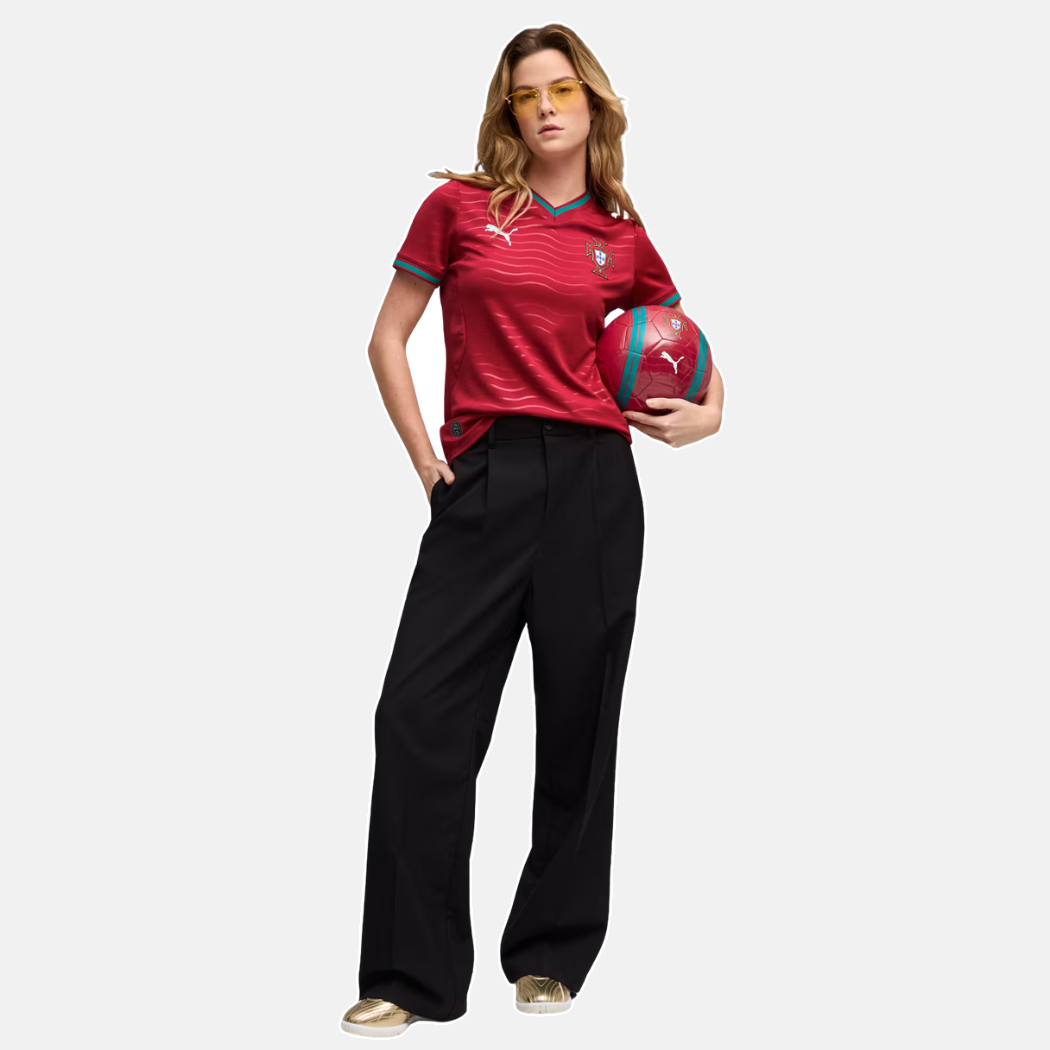 Camisola Feminina Seleção Portugal vermelha principal COPA DO MUNDO 2026