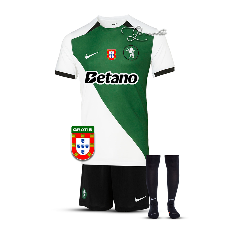 Conjunto infantil COM MEIAS STROMP verde/branca 2024/25
