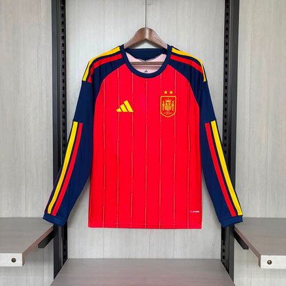Camisola Seleção da Espanha MANGA LONGA principal vermelha - Copa do Mundo 2026