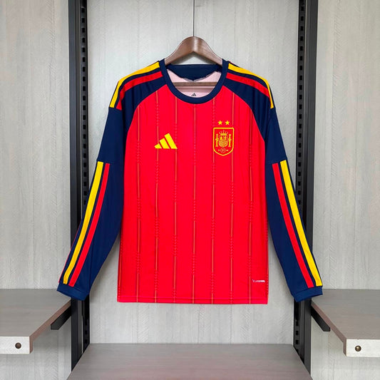 Camisola Seleção da Espanha MANGA LONGA principal vermelha - Copa do Mundo 2026