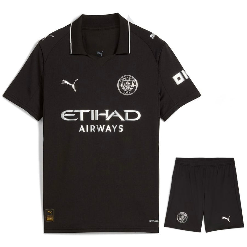 Conjunto Infantil Manchester City alternativo 2025/26 preto
