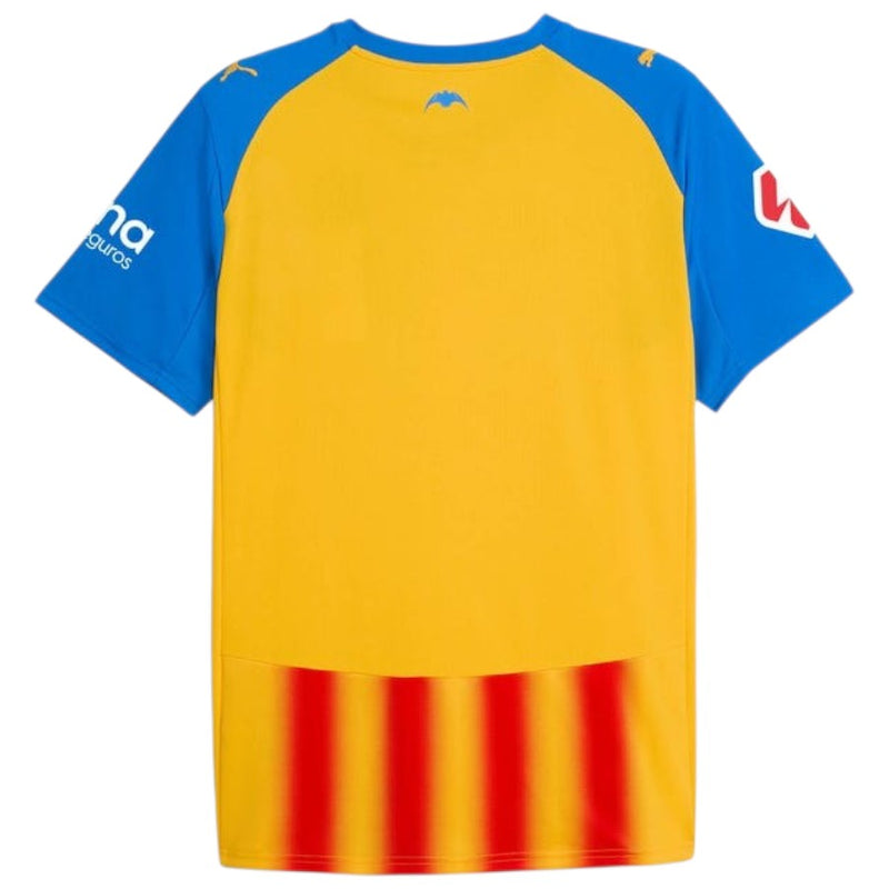 Camisola Valencia terceira amarelo e vermelha 2025/26