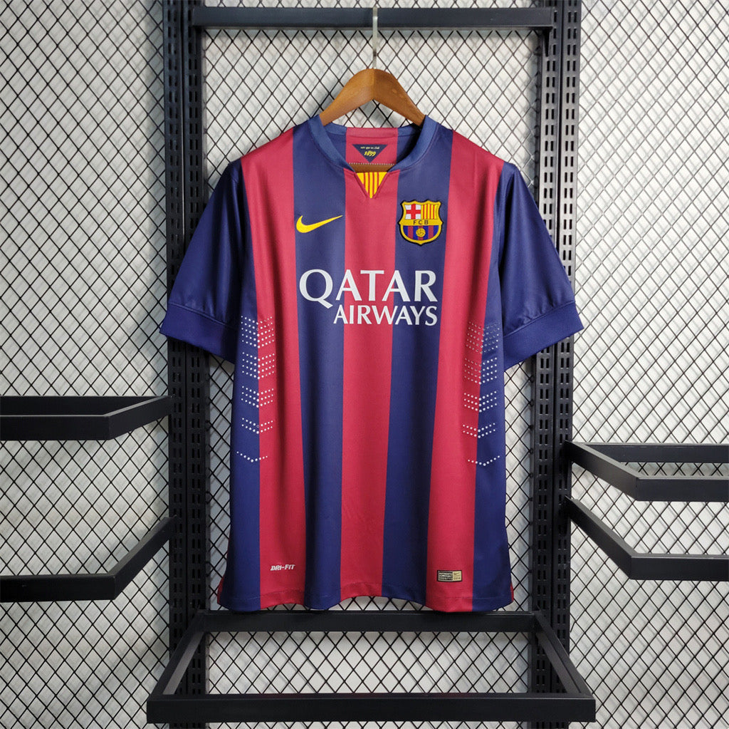 Camisola Barcelona Home Retrô 2014/15 - Vermelha e Azul