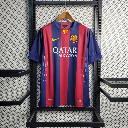 Camisola Barcelona Home Retrô 2014/15 - Vermelha e Azul