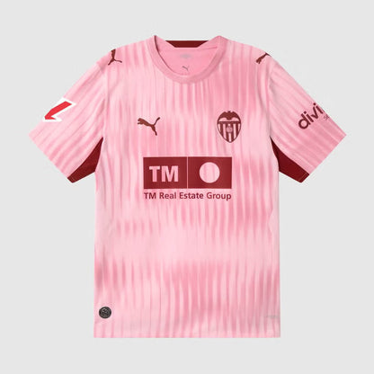 Camisola Valencia terceira rosa 2026/27